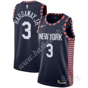 Billige Basketball Trøje Børn New York Knicks 2019-20 Tim Hardaway Jr. 3# Marine blå City Edition Sw..